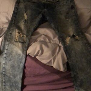 PAC sun straight led ripped jeans at knee